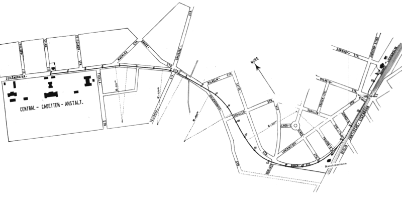 'Elektrotechnische Zeitschrift, 1881, Tafel I, Fig. 1', gefunden bei WikiPedia unter 'http://de.wikipedia.org/wiki/Bild:1881_Strab_Strecke.gif'